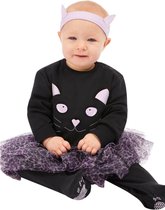 Smiffy's - Kitty & Cat Costume - Bébé Kitty Dress Girl - Rose, Noir - 6 - 9 Mois - Déguisements - Déguisements