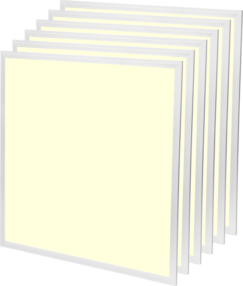 Velvalux LED Paneel 60x60 6 Pack - Velvalux Lumis - LED Paneel Systeemplafond - Warm Wit 3000K - 36W - Inbouw - Vierkant - Wit - Flikkervrij