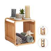 Relaxdays bamboe kastje - badkamerkast - vakkenkast - schoenenkast - kubuskast - kubus - 2
