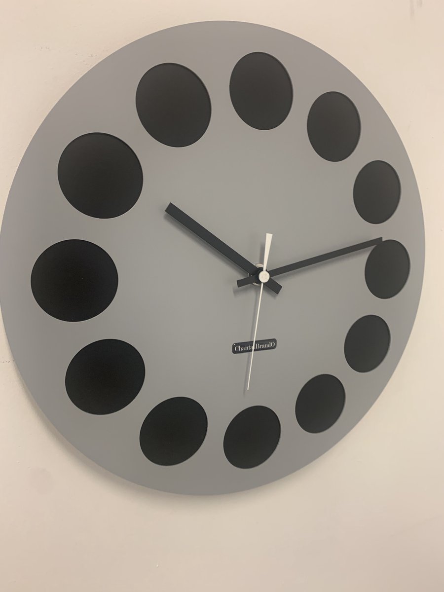 Wandklok CHANTALBRANDO -- GREY & BLACK GT - TORNADO 40 -- MODERN DESIGN --