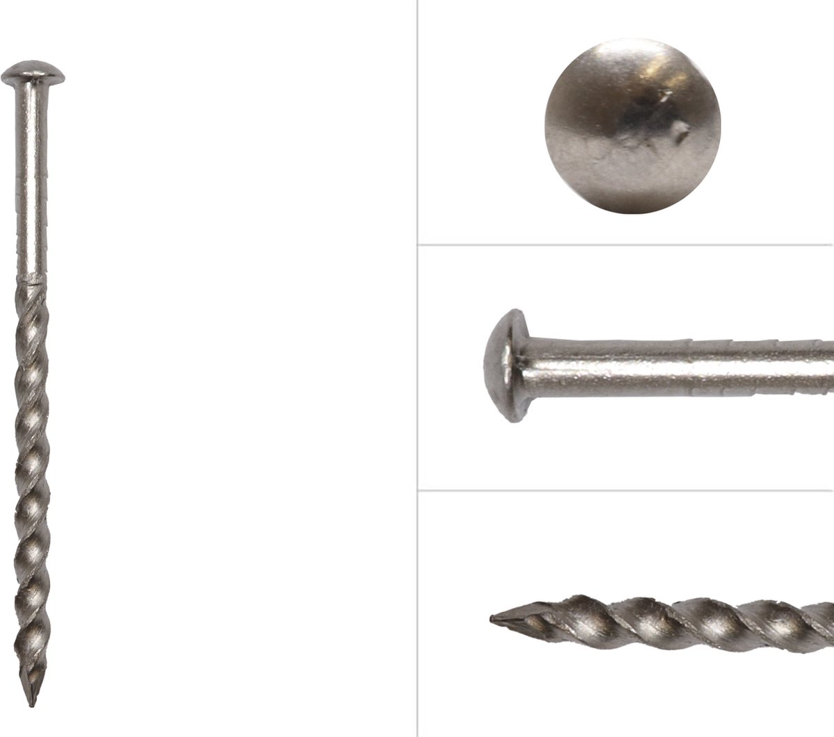Wovar Bolkop schroefnagels RVS 3.2 x 55 mm | Doos 185 Stuks
