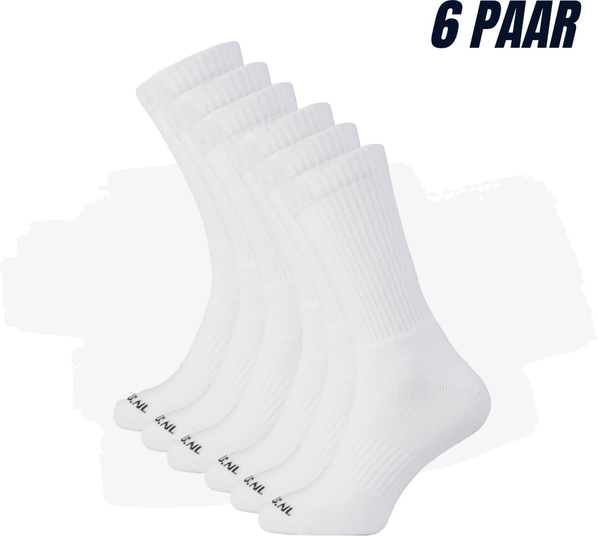 Sokjes.nl® Sportsokken - 6 Paar - Wit - 39-42 - Hoge Sokken - Sports - Fitness - Naadloos - Comfort