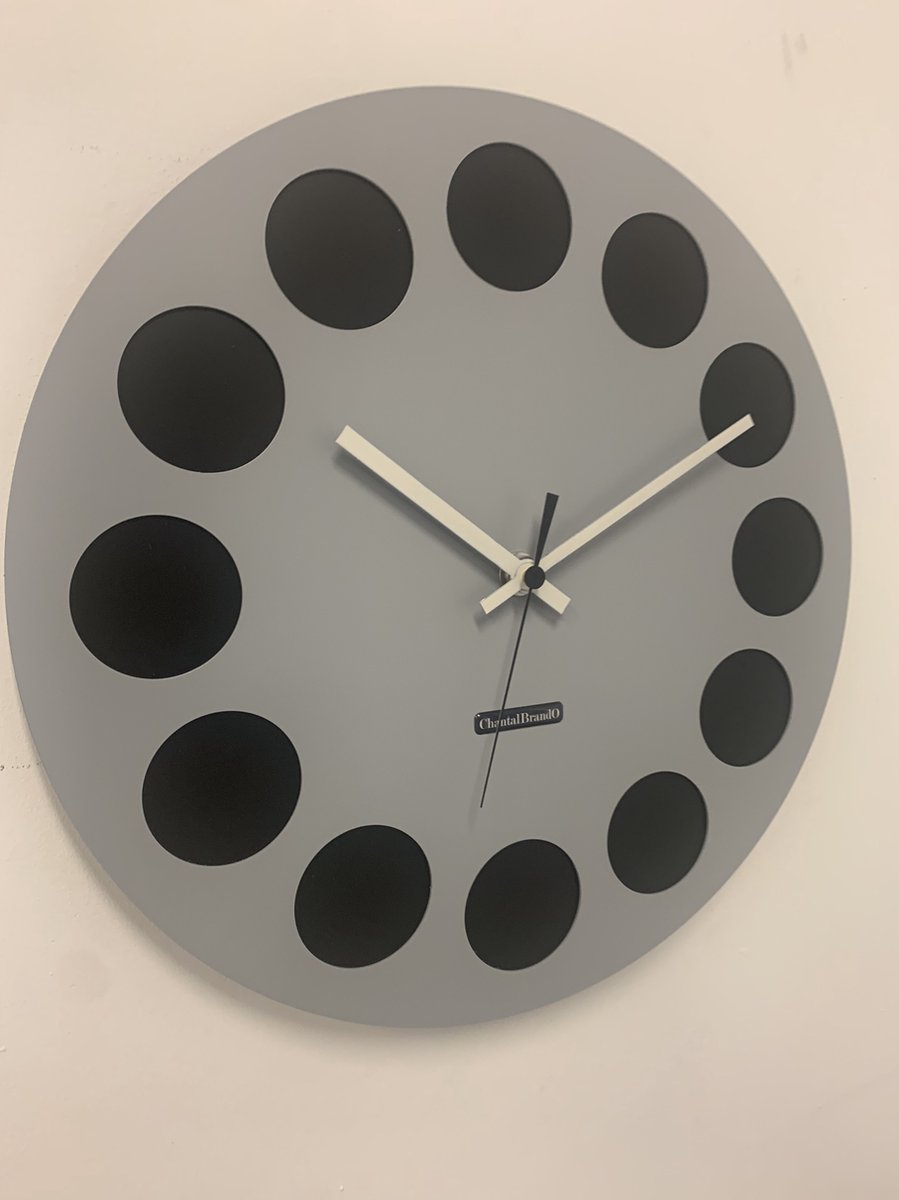 Wandklok CHANTALBRANDO -- GREY & BLACK GT - TORNADO 40 -- MODERN DESIGN --