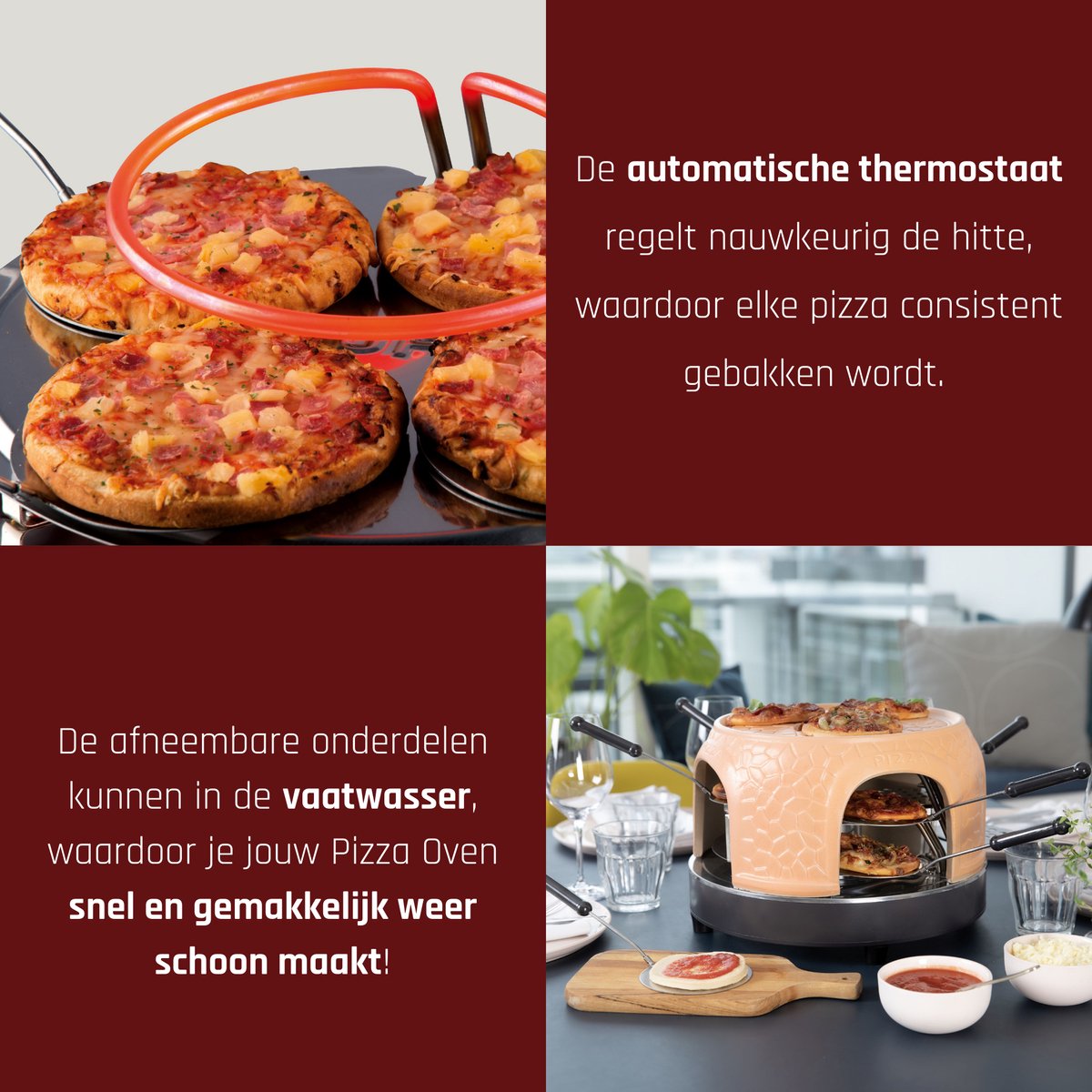 20€ sur Four à pizza pour 8 personnes, inclus spatules et plaque de cuisson  Gastronoma 18310018 - Four à pizza - Achat & prix