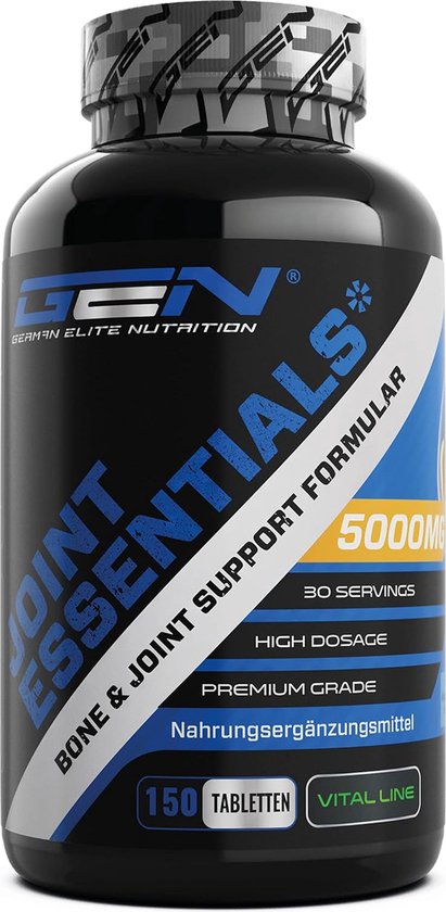 Joint Essentials - 150 tabletten - Hooggedoseerd met 5000 mg per dag - Glucosamine + Chondrotine + MSM + Hyaluronzuur + Collageen + Vitamine C + Zwarte Peper Extract - Gewrichtssupplement