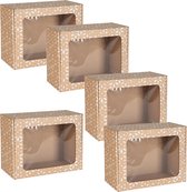 Boîte de Mode rectangulaire avec fenêtre, boîte cadeau avec imprimé géométrique Witte 25x20x10 cm