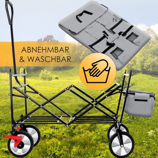 KESSER® Bolderkar opvouwbaar Bolderwagen tot 100 kg draagvermogen - Strandkar met massieve banden Transportkar - Grijs van KESSER — afbeelding 3