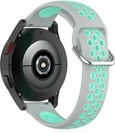By Qubix 22mm - Siliconen sportbandje met gesp - Grijs + turquoise - Huawei Watch GT 2 - GT 3 - GT 4 (46mm) - Huawei Watch GT 2 Pro - GT 3 Pro (46mm)