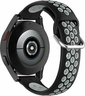 By Qubix 22mm - Siliconen sportbandje met gesp - Zwart + grijs - Huawei Watch GT 2 - GT 3 - GT 4 (46mm) - Huawei Watch GT 2 Pro - GT 3 Pro (46mm)
