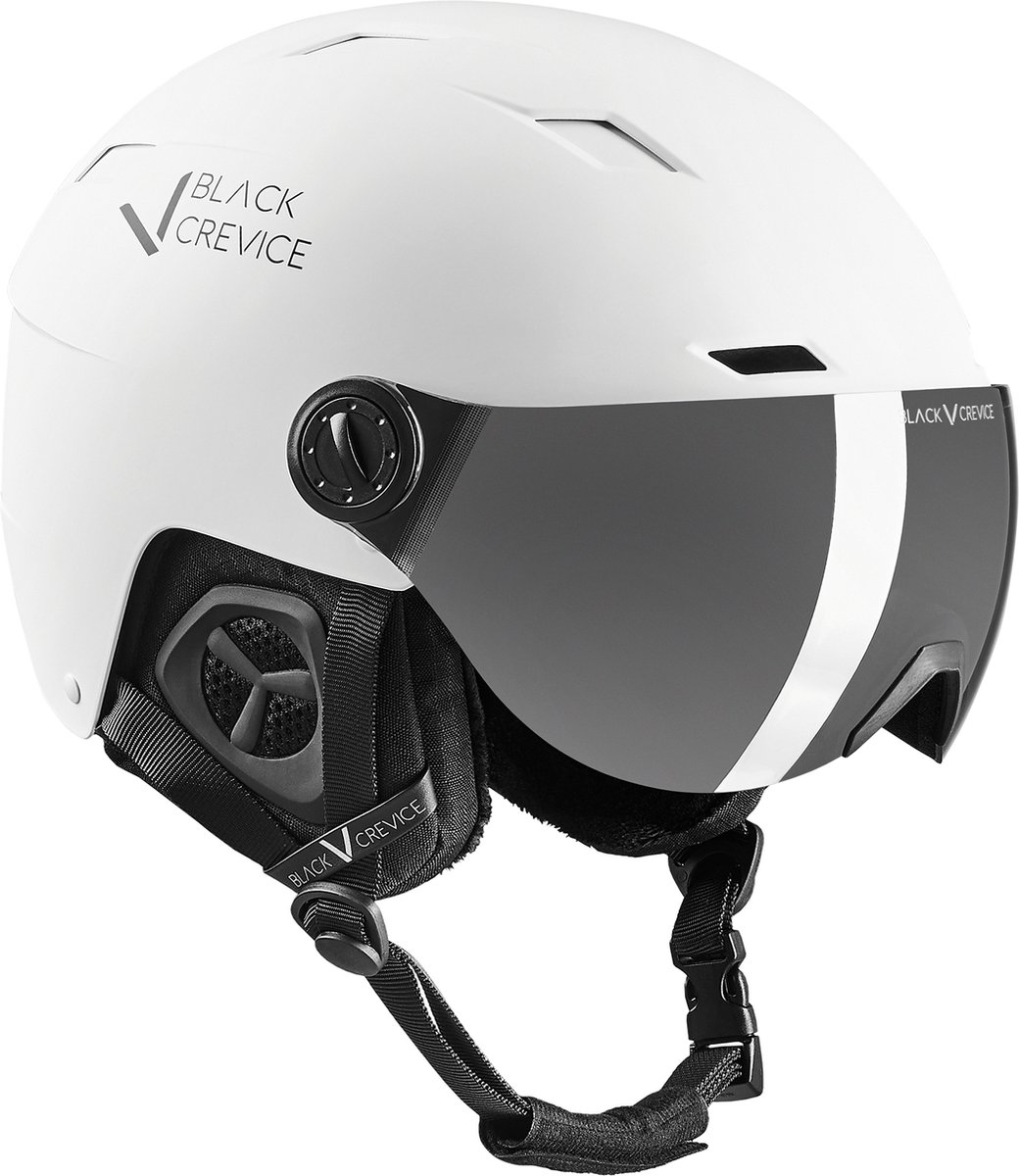 Black Crevice Casque De Ski Kitzbühel Unisexe - Norme CE EN1077 - Polycarbonate - Système Aération Réglable - Adulte