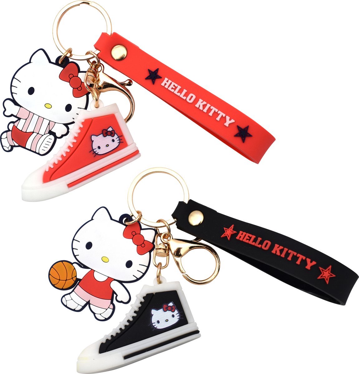 Hello Kitty Sleutelhanger Set van 2 - Met Silicoon Hendel - Schoenen Model
