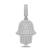 Juwelier Zwartevalk zilveren (gerhodineerd) hand van Fatima hanger - 24.234
