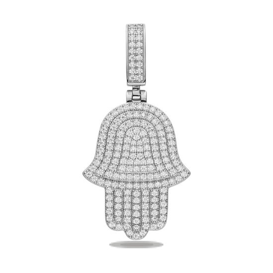 Juwelier Zwartevalk zilveren (gerhodineerd) hand van Fatima hanger - 24.234