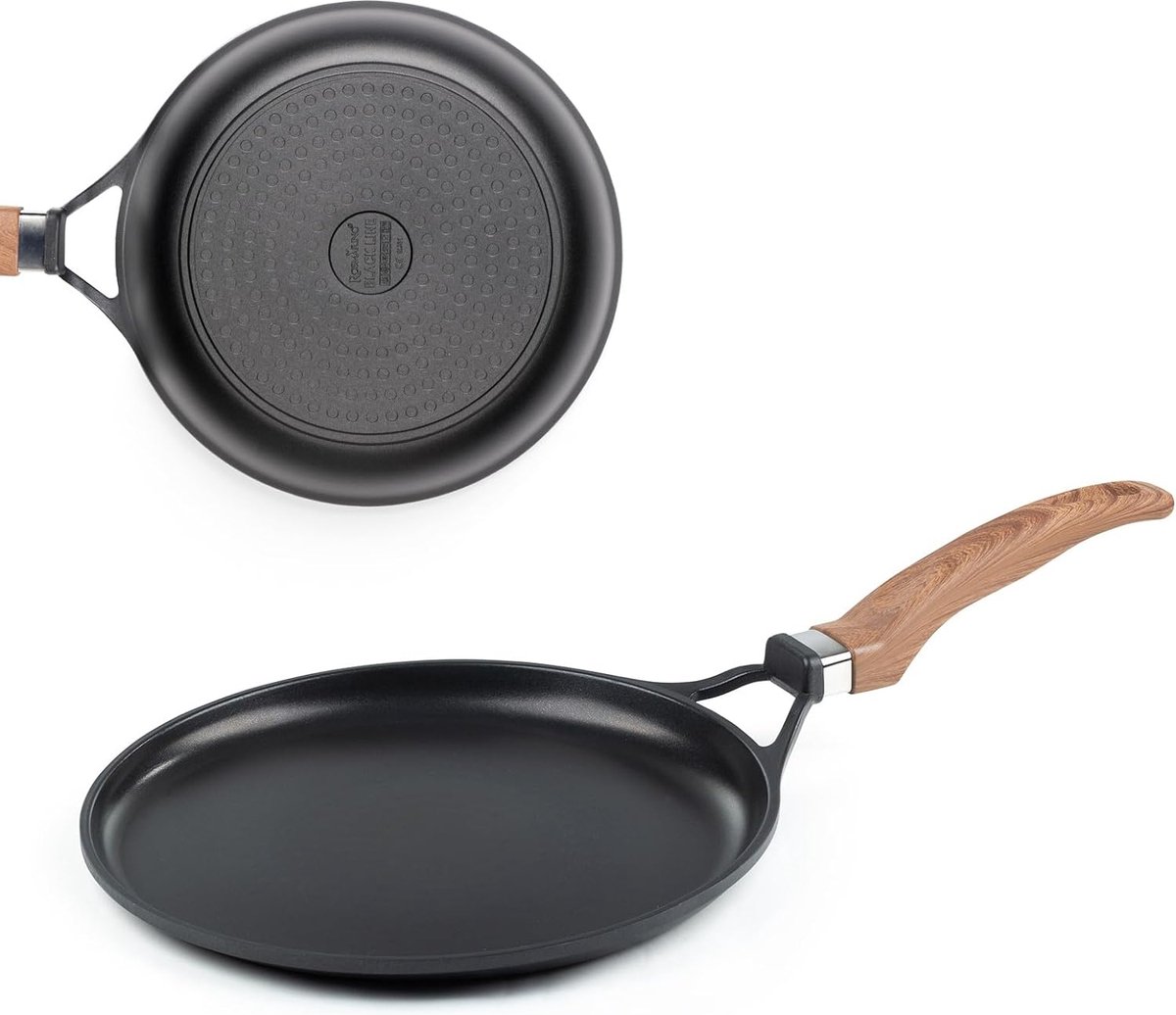 Pannenkoekenpan 28 cm voor inductie – geprezen anti-aanbaklaag ontwikkeld in – aluminium gietwerk pannenkoekenpan met gladde mineraallaag
