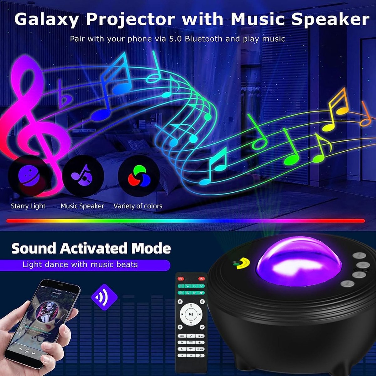 Sterren Projector - Galaxy Projector - Sterrenhemel Projector - LED - Star Projector – foto 2