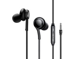 Joyroom In Ear Oordopjes - Oortjes met draad en microfoon - 120cm kabel - Zwart