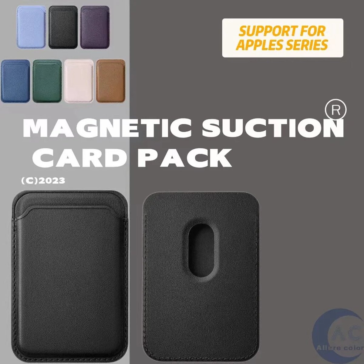 Aaki Magnetische Kaarthouder Geschikt Voor Magsafe | Magsafe Wallet | Pasjeshouder Voor Iphone 12/13/14 Serie - Zwart