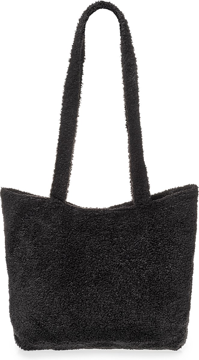 Yucka - Teddy tas - Schoudertas - Tote bag - Draagtas - Handtassen dames - Met magnetische druksluiting - Zwart