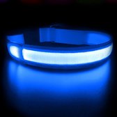Velox Lichtgevende Halsband - voor uw Hond - met LED Verlichting - USB Oplaadbaar - 60x2.5 cm - Blauw