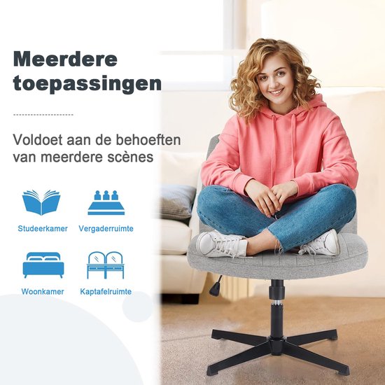 Youhauchair Bureaustoel, Office Chair Chaise Bureau Bürostuhl met Verstelbare Hoogte, Van Vlas