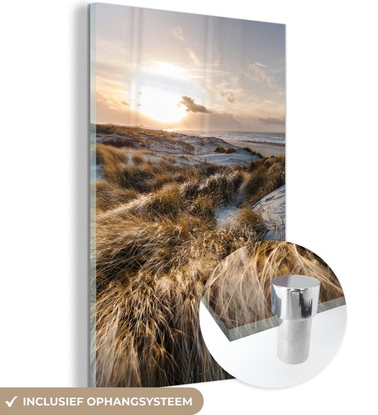 MuchoWow® Peinture sur verre 80x120 cm - Peinture sur verre acrylique - Plage - Mer - Scheveningen - Nederland - Photo sur verre - Peintures