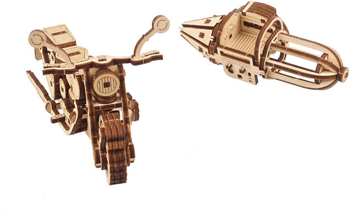 UGEARS 3D Modelbouw - Hagrid's Flying Motorbike™ - Harry Potter™ - Mechanisch Bouwpakket Hout - Educatief Speelgoed — afbeelding 2