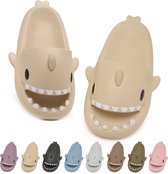Geweo Shark Dias - Slippers Requin - Chaussons de bain de Bain - Pantoufles femmes Hommes Femmes - Pantoufles de Douche - Slippers Toboggans' été à Plateforme antidérapante - Beige - Taille 4344