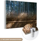 MuchoWow® Glasschilderij 60x40 cm - Schilderij acrylglas - Arashiyama bamboebomen in een bos Japan - Foto op glas - Schilderijen