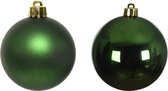 Decoris kleine Kerstballen - 16ST - donkergroen - 4 cm - kunststof - kerstversiering