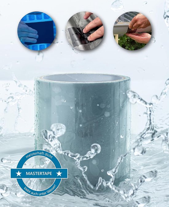 TAPEBEAR Waterdichte butyltape, 50 mm x 5 m, waterdicht, sterk zelfklevend afdichtingsband, zilver aluminium plakband voor reparatie van daklekkage, oppervlaktescheuren, vensterbankspleet, buisbreuk
