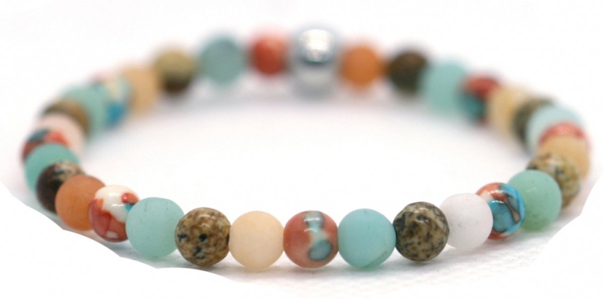 Meisjes armband familie oranje 4mm - Ibizamen KIDS