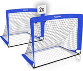 Tycano Pop-Up Buts de football Set de 2 - Enfants - Buts de Football - Pliable - 120 x 90 cm - 2 pièces - Blauw