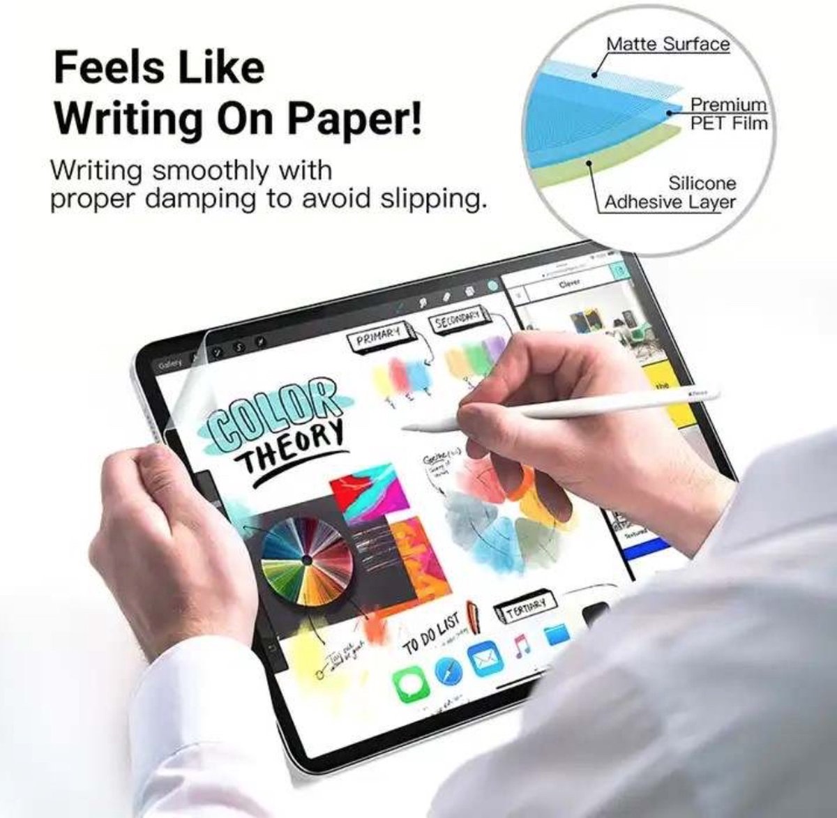 WAEYZ - Paper Feel Screen Protector geschikt voor iPad Air 11'' ( 2020-2022 ) - Geschikt voor Tekenen op Ipad - Voelt aan als Papier - Paper feel - Voelt als Papier Screenprotector Beschermlaag