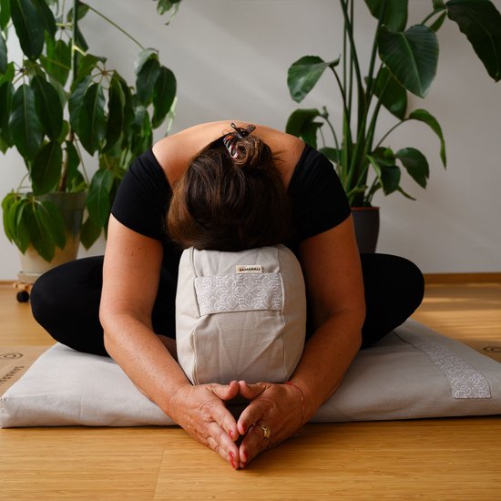 Samarali Zafu & Zabuton Set - Grijs Kasteel - Met Rond Lotus Kussen - Perfect voor Mindfulness Praktijk van Samarali — afbeelding 4