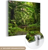 MuchoWow® Glasschilderij 20x20 cm - Schilderij acrylglas - Tropisch regenwoud in Colombia - Foto op glas - Schilderijen