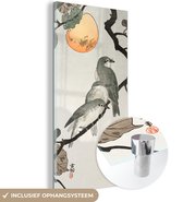 MuchoWow® Glasschilderij 20x40 cm - Schilderij acrylglas - Birds and plants - schilderij van Ohara Koson - Foto op glas - Schilderijen