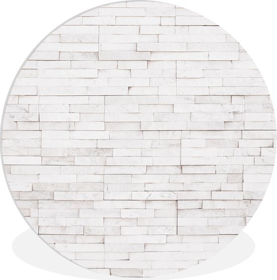 WallCircle - Cercle mural 60x60 - Pierre - Briques - Wit - Texture - Tableaux ronds salon - Plaque murale ronde - Cercle de Décoration murale murale - Décoration de chambre à l'intérieur - Cercle Décoration murale - Accessoires de maison