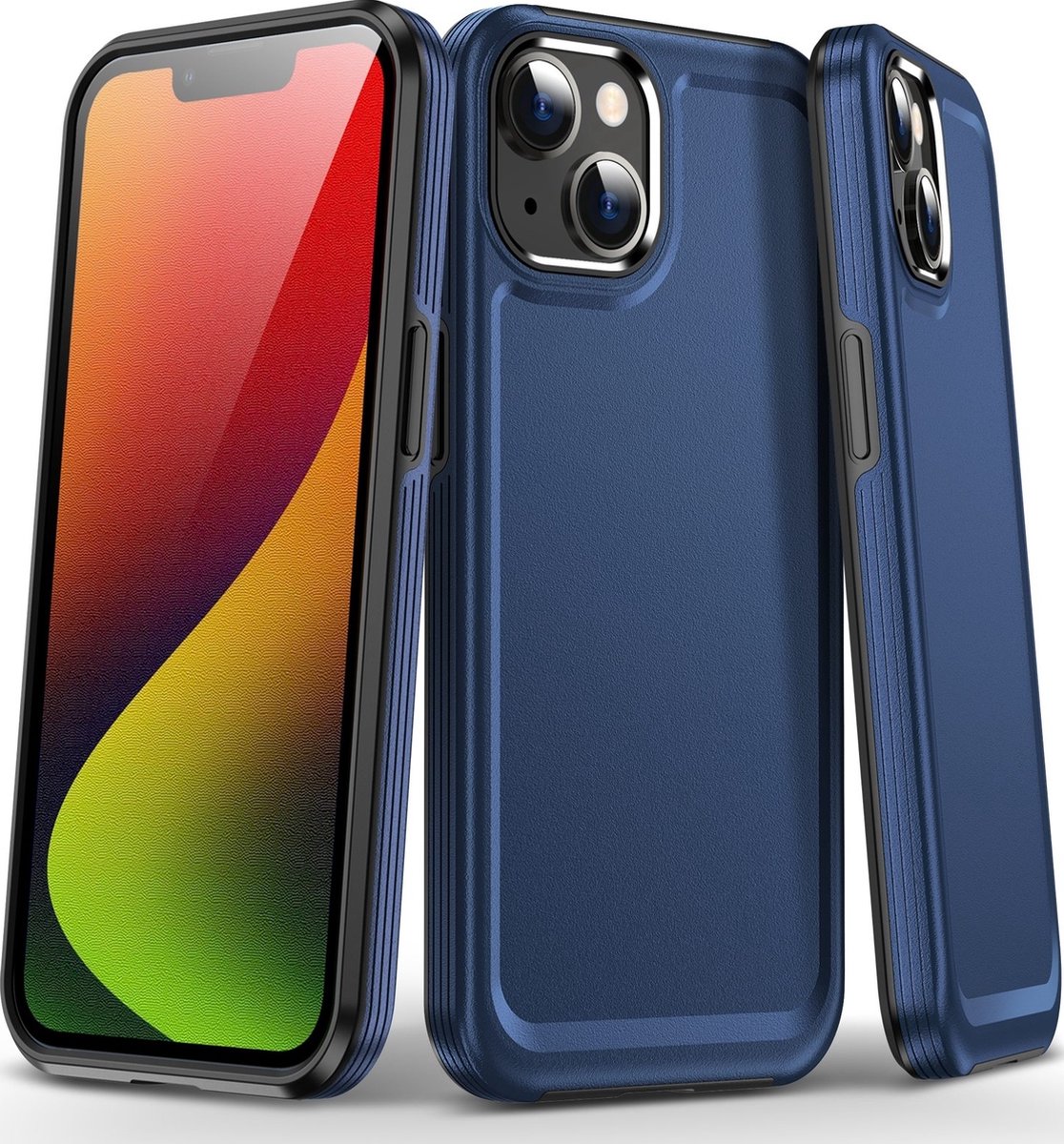Mobigear Hoesje geschikt voor Apple iPhone 15 Plus Telefoonhoesje Hardcase | Mobigear Slim Armor Backcover Shockproof | Schokbestendig iPhone 15 Plus Telefoonhoesje | Anti Shock Proof - Marineblauw