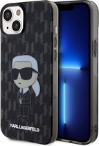 Karl Lagerfeld iPhone 15 Plus Hardcase hoesje - Ikonik Monogram - Zwart