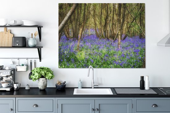 Peintures sur toile - Tapis de jacinthes étoilées dans une forêt - 120x90 cm - Décoration murale