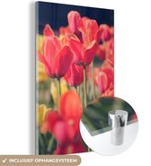 MuchoWow® Glasschilderij 100x150 cm - Schilderij acrylglas - Tulpen - Bloemen - Natuur - Foto op glas - Schilderijen