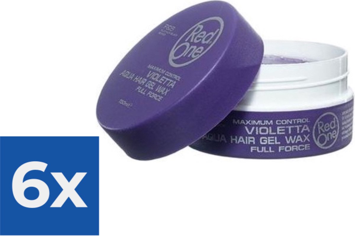Red One Aqua Hair Gel Wax Quicksilver 150 ml - Voordeelverpakking 6 stuks