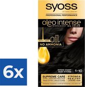 SYOSS Oleo Intense 1-10 Teinture pour cheveux noir intense - 1 pièce - Pack économique 6 pièces