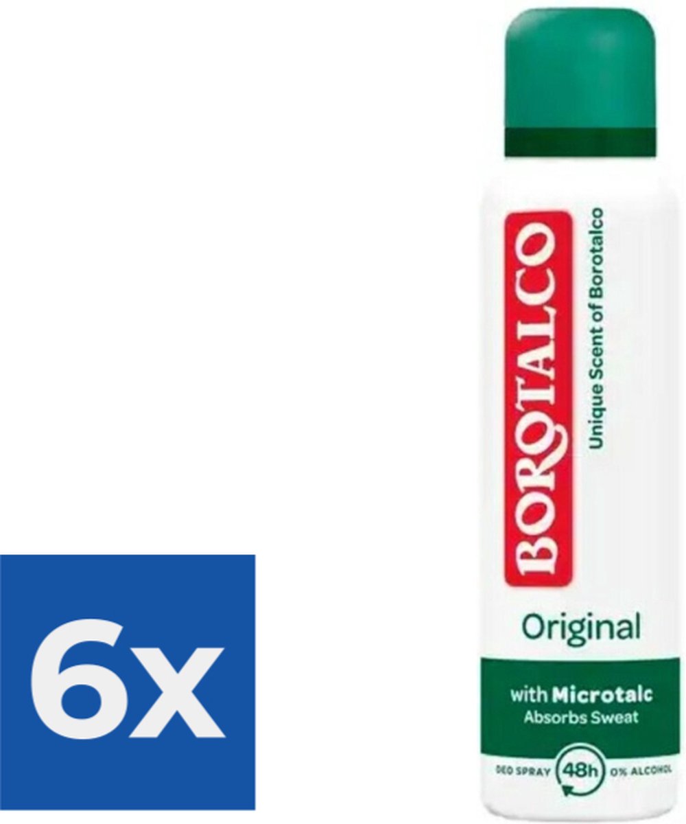 Borotalco - Deodorant - Spray - Original - 150ml - Voordeelverpakking 6 stuks