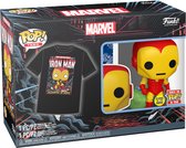 Funko Pop! Marvel Holliday Tee Box - Iron Man Exclusive #1282 Glows in the Dark - Maat L