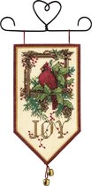 Dimensions - Kit de point de croix - Mini bannière Cardinal Joy - 08822 - Travaux d'aiguille pour Adultes - Aida 14 points - 13 x 25 cm