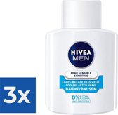 NIVEA MEN Sensitive Cool Aftershave Balsem - Aftershave - 100 ml - Voordeelverpakking 3 stuks