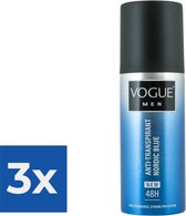 VOGUE Men Nordic Blue Anti-Transpirant Deodorant Spray 150 ML - Voordeelverpakking 3 stuks