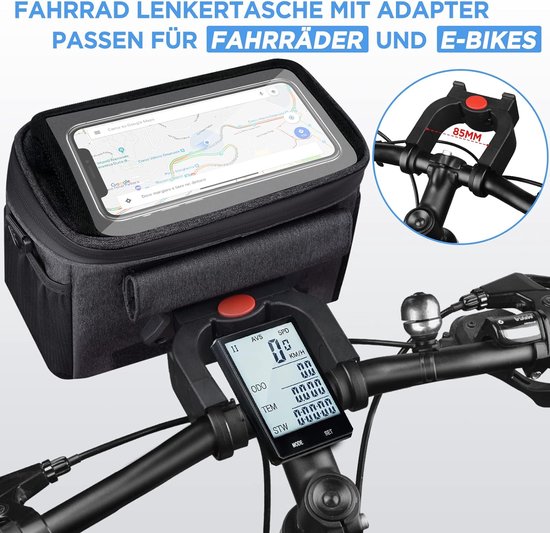 4.2L Sac de panier de vélo étanche avec écran tactile Sac de vélo avec  poche en filet