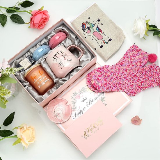 Coffret Cadeau Femme 40 Ans - Tasse Café, Bougie Parfumée Rose, Sels De Bain & Porte-Clés - Idée Anniversaire Parfaite Pour Amie Ou Sœur